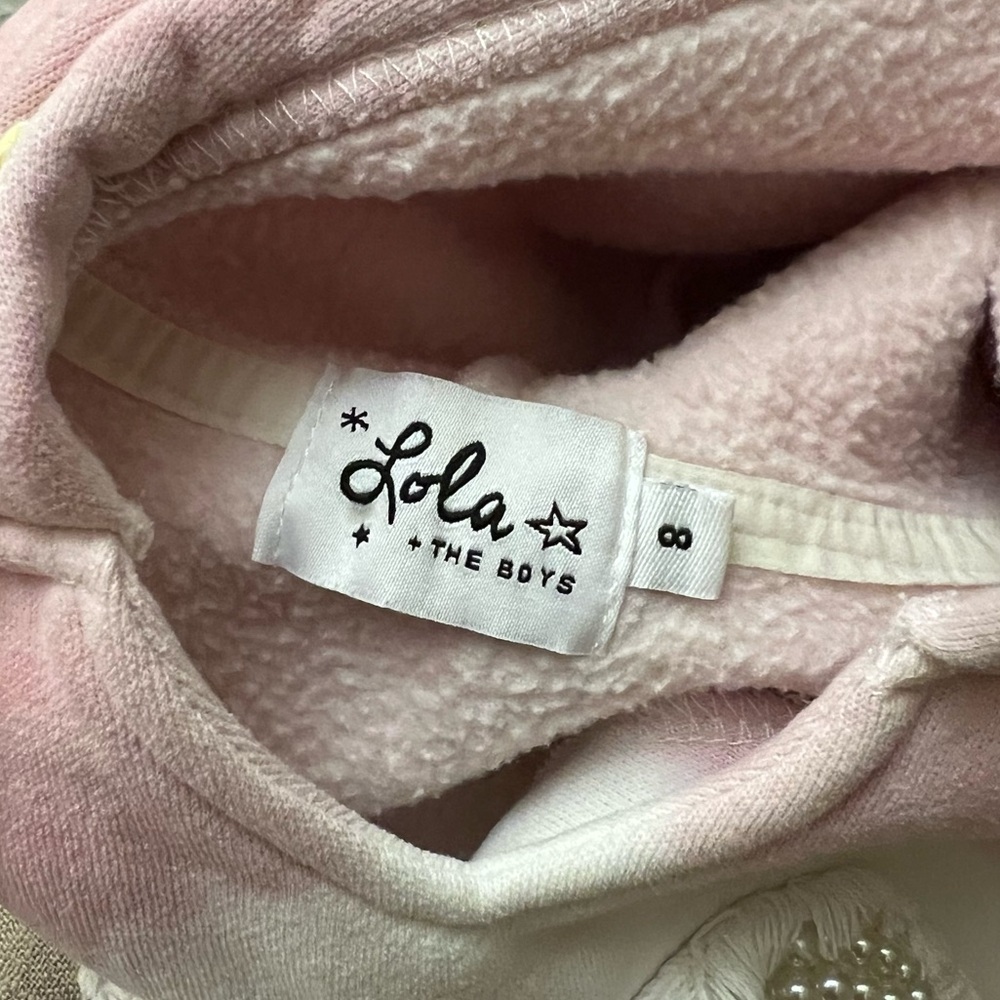 Lola + The Boys Blush Hoodie with Heart and Beads joggers - Picture 5 of 8